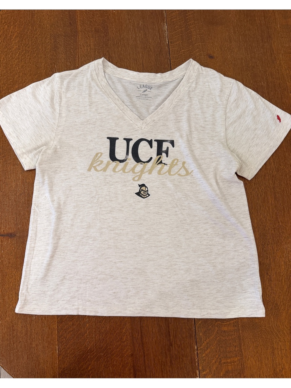 League UCF Knights V-Neck Short Sleeve Tee - Cream and Black
